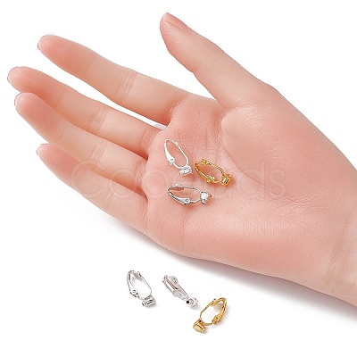 6Pcs 3 Colors Brass Clip-on Earring Converters Findings KK-YW0002-06-1