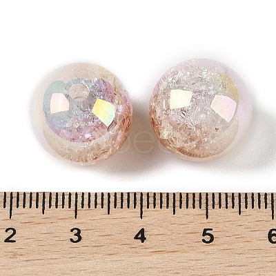 UV Plating Opaque Crackle Two-tone Acrylic Beads MACR-C032-01G-1