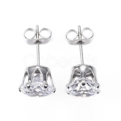 304 Stainless Steel Stud Earrings EJEW-F053-D-1