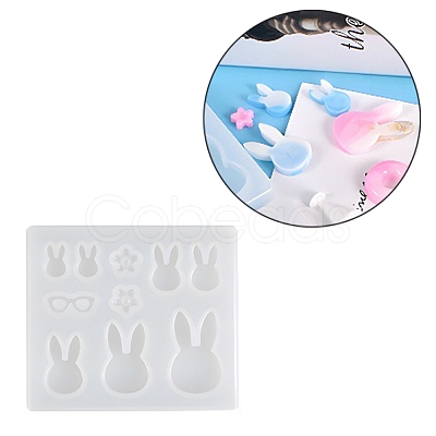 Bunny Theme Silhouette Silicone Molds X-DIY-L014-13-1