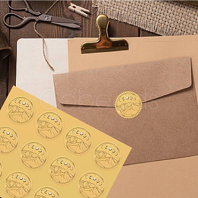 34 Sheets Self Adhesive Gold Foil Embossed Stickers DIY-WH0509-080-1