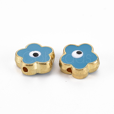 Rack Plating Alloy Enamel Beads ENAM-S122-044C-03-RS-1