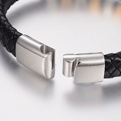 Braided Leather Cord Bracelets BJEW-H560-69-1