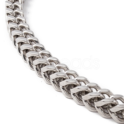 Non-Tarnish 304 Stainless Steel Wheat Chains Necklace with Dragon Clasps for Men Women NJEW-E155-05P-1