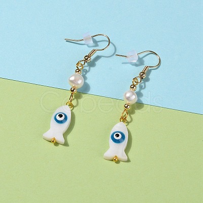 Fish with Evil Eye Dangle Earrings EJEW-JE04416-02-1