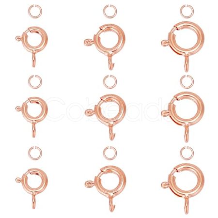 GOMAKERER 925 Sterling Silver Spring Ring Clasps with Open Jump Rings STER-GO0001-04RG-1