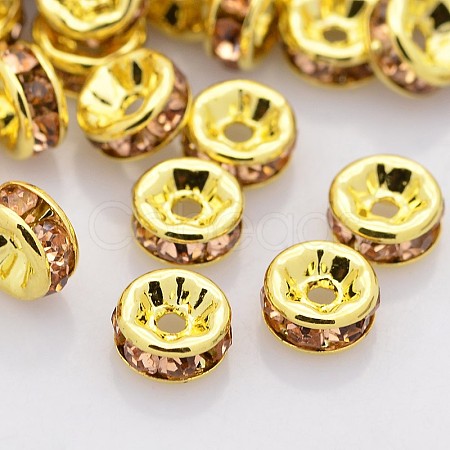 Brass Rhinestone Spacer Beads RB-A014-Z5mm-25G-NF-1