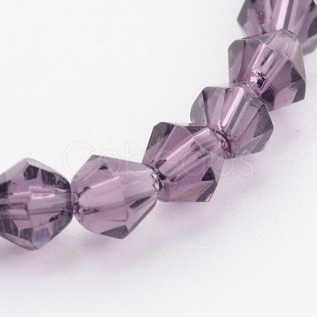 Half-Handmade Transparent Glass Beads Strands X-GB4mmC05-1