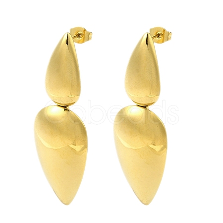 304 Stainless Steel Dangle Stud Earrings for Women EJEW-Z303-09G-1