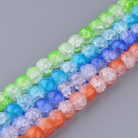 Synthetic Crackle Quartz Beads Strands GLAA-S135-6mm-M-1