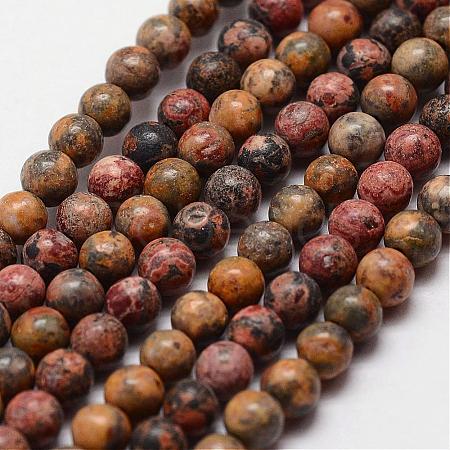 Natural Leopard Skin Jasper Beads Strands G-N0181-02-4mm-1