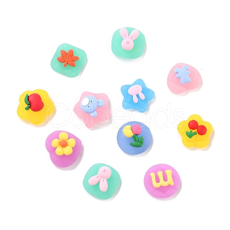 Translucent Frosted Resin Cabochons CRES-A049-05-1