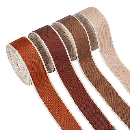 WADORN 20 Yards 4 Colors Polyester Embroidery Ribbon OCOR-WR0001-17-1