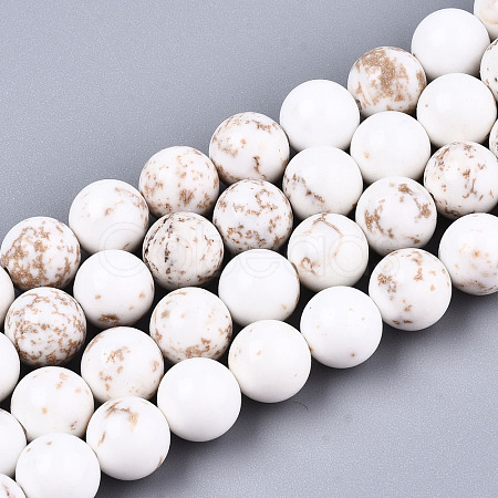 Natural Magnesite Beads Strands G-S373-003-8mm-1