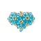 Handmade Glass Seed Beads, Loom Pattern, Heart Pendants, Deep Sky Blue, 25x33x8.5mm, Hole: 4mm