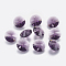 Faceted Glass Rhinestone Charms, Imitation Austrian Crystal, Cone, Amethyst, 12x6mm, Hole: 1.5mm