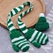 Mini Cloth Doll Scarf & Hat, for Doll Making Supplies, Green, 55x40x10mm