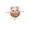 Handmade Porcelain Beads, Maneki Neko, Pink, 15x13mm, Hole: 2.7mm