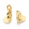 304 Stainless Steel Clip-on Earring Findings, Clip on Earring Pads, Flat Round, Golden, 18x10x7mm, Hole: 3mm