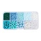 DIY 10 Grids ABS Plastic & Glass Seed Beads Jewelry Making Finding Beads Kits, Round & Rondelle, Light Sky Blue, 2~6x1.5~5.5mm, Hole: 0.8~1.6mm