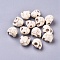 Synthetic Magnesite Beads, Halloween, Skull, Dyed, Floral White, 12x10mm, Hole: 1mm