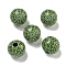 Printed Wood European Beads, Halloween Theme Beads, Round, Olive Drab, 15.5~16mm, Hole: 4~4.5mm