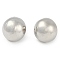 Rack Plating Half Round Brass Stud Earrings for Women, Long-Lasting Plated, Lead Free & Cadmium Free, Platinum, 18mm