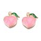 Rack Plating Alloy Enamel Pendants, Cadmium Free & Nickel Free & Lead Free, Light Gold, Peach, Pink, 17x16x3mm, Hole: 1.2mm