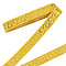 7M Polycotton Jacquard Flower Ribbon, Clothing Sewing, Gold, 3/4 inch(20mm), about 7.66 Yards(7m)/pc