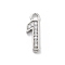 Brass Micro Pave Clear Cubic Zirconia Pendants, Number Charms, Number 1, 12x7x1mm, Hole: 1.6mm