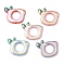 UV Plating Acrylic Enamel Beads, Apple, Mixed Color, 33.5x40x6mm, Hole: 3mm