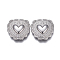 Tarnish Resistant 304 Stainless Steel Cabochons, Fit Floating Locket Charms, Heart, Stainless Steel Color, 13.5x14x3mm