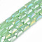 Electroplate Glass Beads Strands, Imitation Jade Beads, AB Color Plated, Faceted, Rectangle, Light Green, 7x4x3mm, Hole: 1mm, about 79~80pcs/strand, 20.47 inch(52cm)