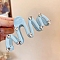 Acrylic Claw Hair Clips with Heart Crystal Rhinestone, Wave, Hair Accessories for Women Girls, Light Sky Blue, 120mm