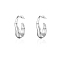 Non-Tarnish 304 Stainless Steel Twist Oval Stud Earrings, Half Hoop Earrings, Stainless Steel Color, 27x8mm