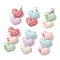 6 Pcs Cute Heart Resin Alligator Hair Clips, with Iron Hair Clips, for Girls, Mixed Color, 44.5x21x14mm