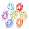 Transparent Acrylic Linking Rings, Quick Link Connectors, for Curb Chains Making, Twist, Mixed Color, 23x17x4.5mm, Inner Diameter: 13.5x7mm