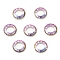 Electroplate Glass Linking Rings, Crystal Cosmic Ring, Prism Ring, Faceted, Back Plated, Round Ring, Plum, 14x4mm, Inner Diameter: 8.5mm