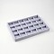 Rectangle Wood Presentation Boxes, with Velours, 24 Compartments, Light Steel Blue, 24x35.5x3cm