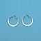 Alloy Flat Huggie Hoop Earrings with Silver Pin for Women, Silver, 30.5x36.5x5.5mm, Pin: 0.7mm