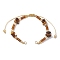 Natural Tiger Eye Chips & Handmade Seed Beads Braided Bracelet Making, 11 inch(28cm)