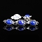 Natural Lapis Lazuli Beads, with Alloy, Oval, 16x8mm