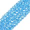 Electroplate Glass Beads Strands, AB Color Plated, Faceted, Rondelle, Deep Sky Blue, 4x3mm, Hole: 0.4mm, about 113~115pcs/strand, 16.14~16.34 inch(41~41.5cm)