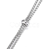 304 Stainless Steel Box Chain Slider Necklace Making MAK-H100-01P-3