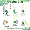 12Pcs 6 Style Cactus & Flower & Coconut Tree & Butterfly Locking Stitch Markers HJEW-PH01600-2