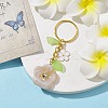 Flower Acrylic Imitation Gemstone Pendant Keychain KEYC-JKC00692-03-3