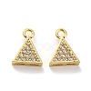 Rack Plating Brass Micro Pave Cubic Zirconia Charms KK-C038-07G-1