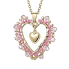 Seed Beads & Glass Heart Pendant Necklaces NJEW-MZ00043-1