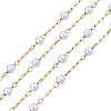 ABS Plastic Pearl Round Beaded Chains CHS-N003-16-3