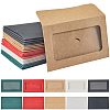 CRASPIRE 120Pcs 5 Colors Rectangle Paper Mini Gift Card Envelopes with Hollow Visible Window CON-CP0001-004-1